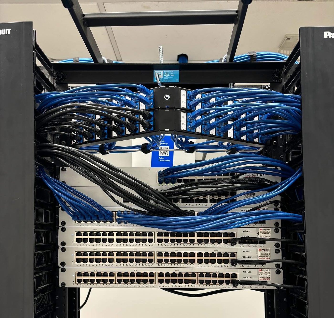 Cisco Meraki redundant firewall and switching infrastructure installed at Greenway Plaza in Houston