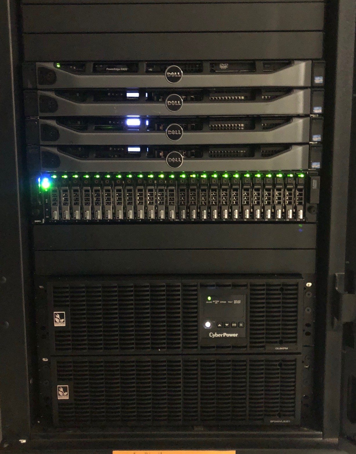 Enterprise server and storage infrastructure at a property management data center in Orlando